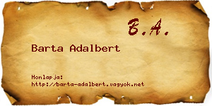 Barta Adalbert névjegykártya